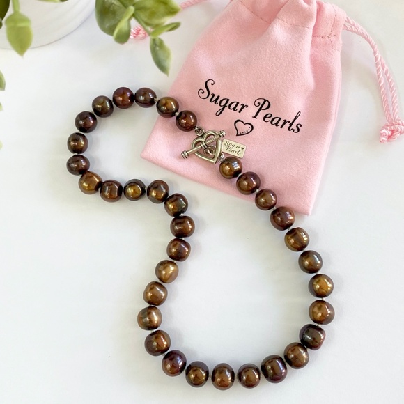 Chunky Brown Freshwater Pearl Necklace - Picture 2 of 5